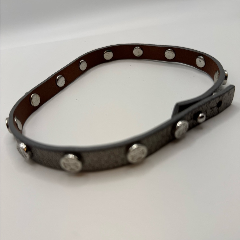 Tory Burch Silver Textured Metallic Wrap Bracelet or Necklace 16” - Picture 3 of 6